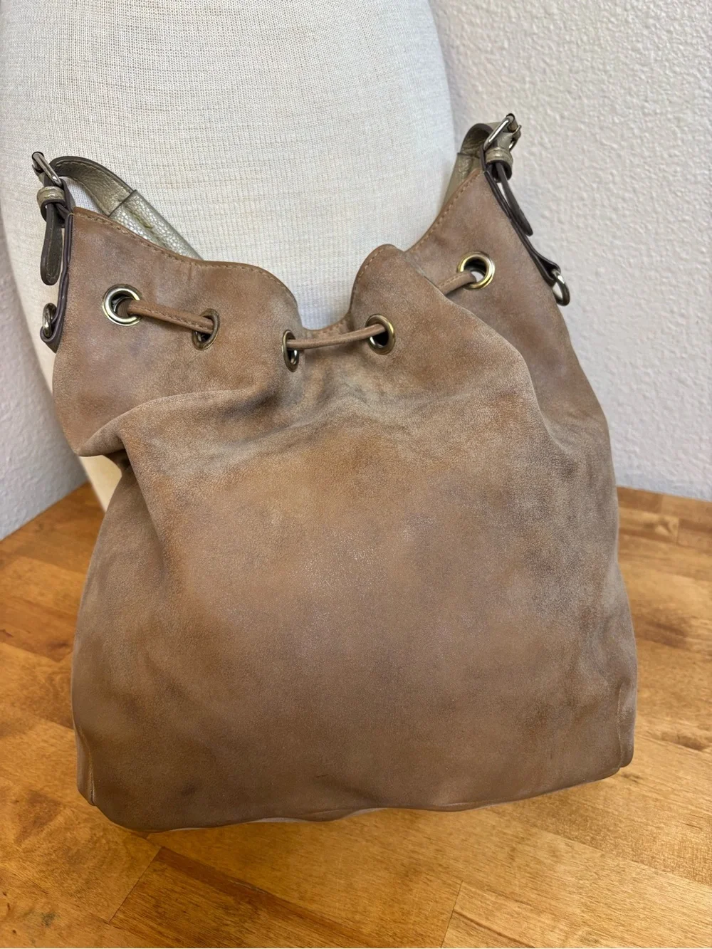 N/A taupe suede